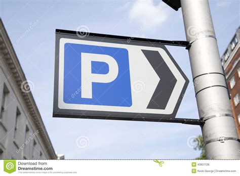 Blue Parking Sign Stock Photo Image Of Traffic Blue 40837126