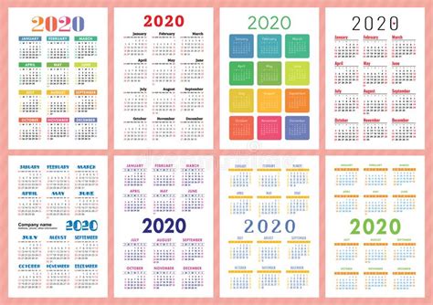 Pocket Calendar 2020 2021 2022 Years Vertical Vector Calender Design