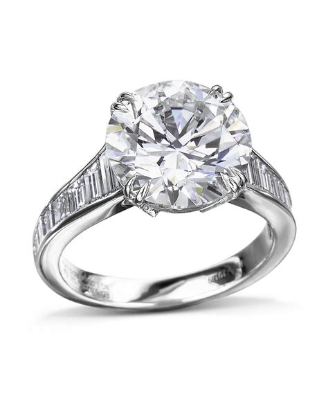 five carat round brilliant cut diamond and platinum ring turgeon raine