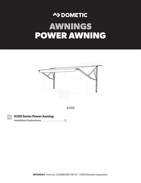 Dometic 9200 Series Power Awning Installation Manual Manualzz