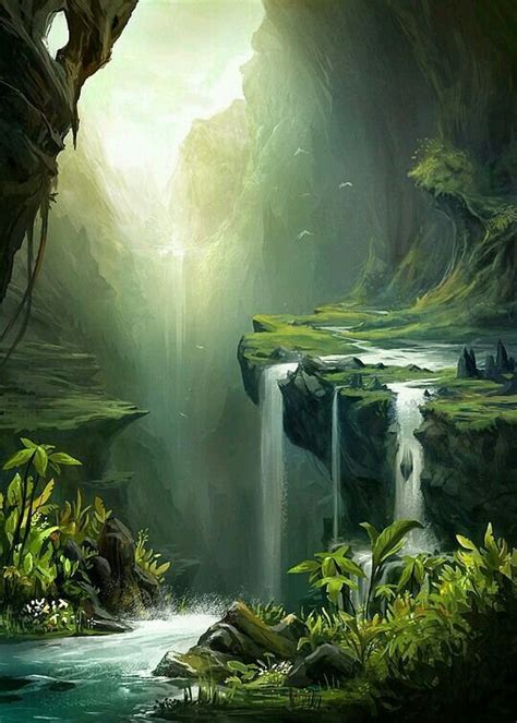 Cataractes Anciennes Fantasy Art Landscapes Fantasy Landscape