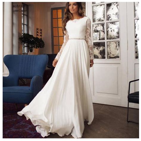 There are lots of cheap wedding dresses online for those who want to skip the bridal shop.you can find beautiful wedding dresses under $500 or even dresses in their original condition with tags still attached can be returned within 30 days. 2019 Lace Cheap Wedding Dresses Long Sleeves Lace Bride ...