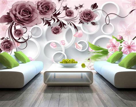 Beautiful Rosette Flower Design 3d Custom Wall Murals Wallpapers