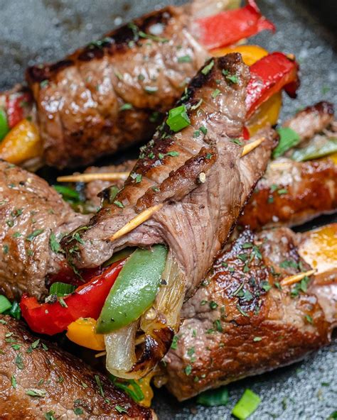 Slice the peppers and onions into desired size. Enjoy these Steak Fajita Roll-Ups for Clean Eats! | Recipe ...