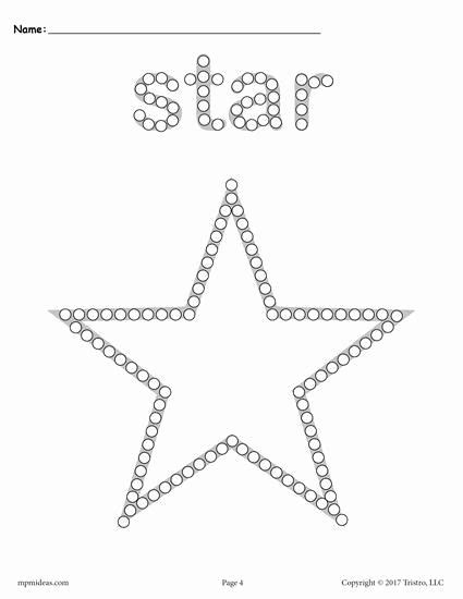 Star Tracing Worksheet For Preschool Q Tip Painting Preschool