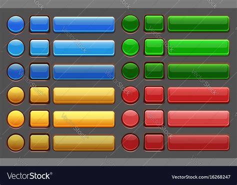 Game Buttons Gui Pack Royalty Free Vector Image
