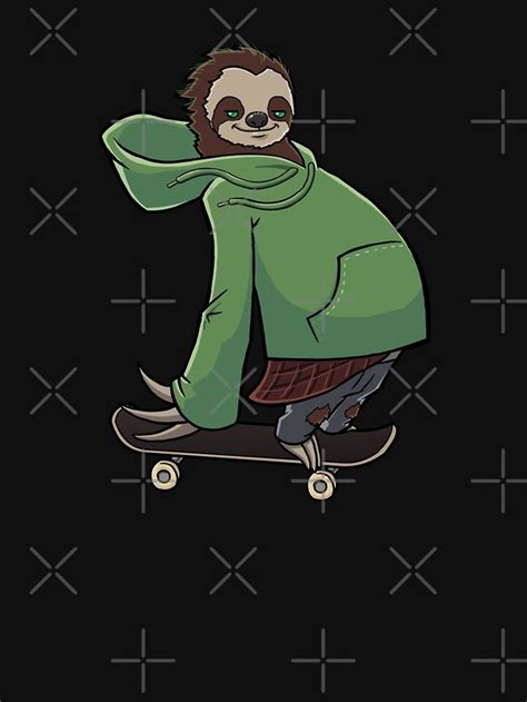 Sloth Skateboarding T Shirt By Jonmlam In 2020 Sloth Animal Shirts