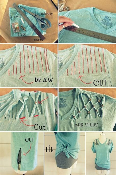 Diy T Shirt Cutting Ideas No Sew Shirt Sew Diy Idea Restyling