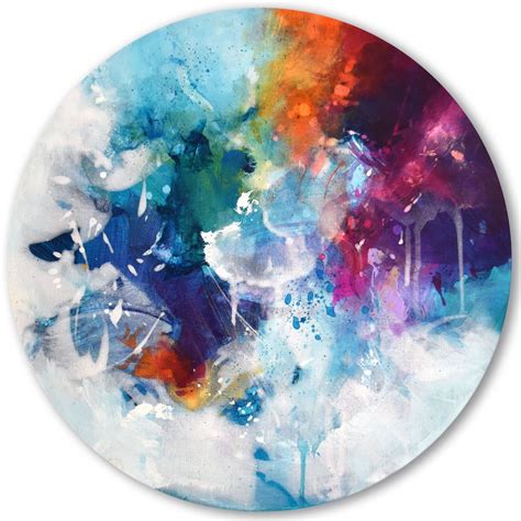 Circular Abstract Acrylic Painting On Stretched Canvas Etsy In 2021