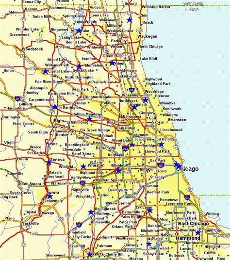 Chicago Karta Karta över Staden Chicago Usa