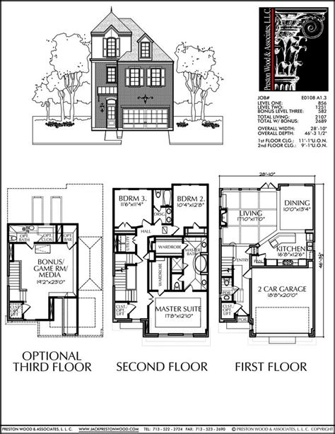 Floor Plans for Townhouses, Luxury Town Home Blueprints ...