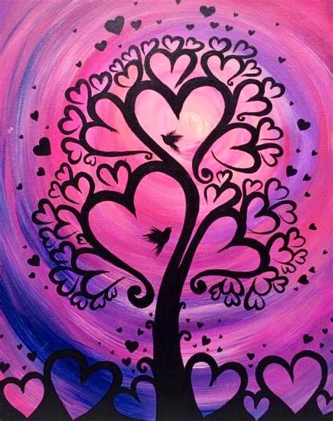Heart Tree Painting As Cute As Can Be Doodles Simple Acrylic