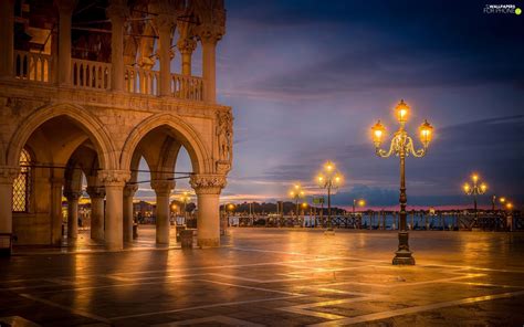 Venice Lanterns Doges Palace Italy Piazzetta Square For Phone