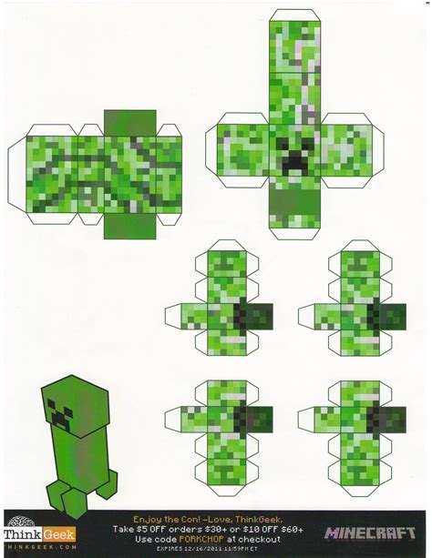 Minecraft Papercraft Creeper Herstellung Einer Großen Kriechpflanze Mit