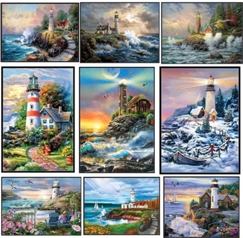 Lighthouse Collection Counted Cross Stitch Kits Dmc Color Diy