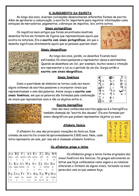 Surgimento Da Escrita 5 Ano