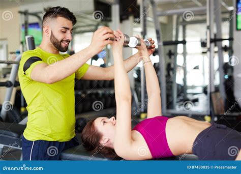 gym instructor at work stock image image of exercise 87430035