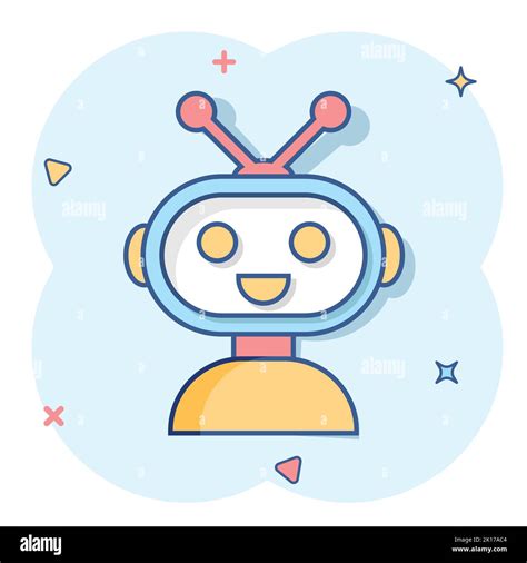 Niedliche Roboter Chatbot Symbol Im Comic Stil Bot Operator Vektor