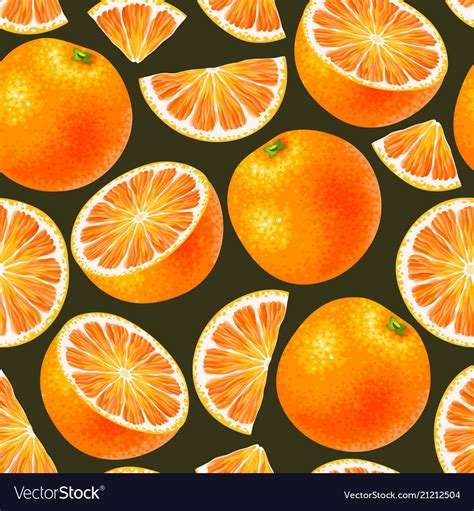 Seamless Pattern With Oranges Royalty Free Vector Image