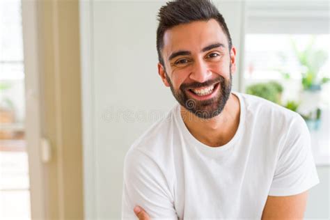 Handsome Man Smiling Cheerful With A Big Smile On Face Showing Teeth