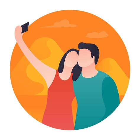 Couple Selfie Concepts 4605560 Vector Art At Vecteezy