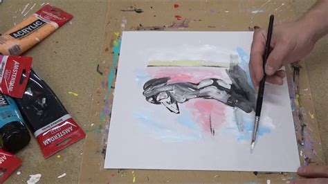 La pintura abstracta acrílicos amsterdam Mujer desnuda YouTube