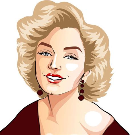 Cartoon Portrait Of Marilyn Monroe Beautiful As The Real Monroe