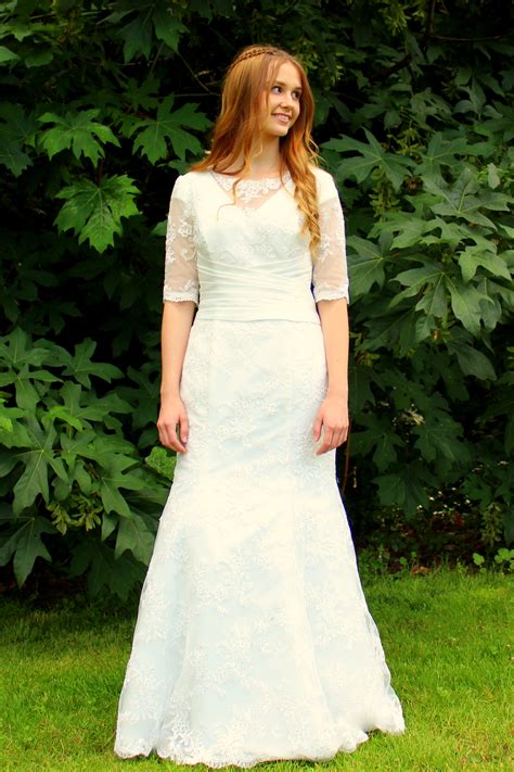 Heather Ivory Lace Lds Modest Wedding Dress Virtuou Prom
