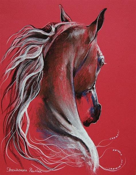 Horse Pastel Painting By Paulina Stasikowska
