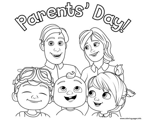 You can download free printable cocomelon coloring pages at coloringonly.com. Parents Day CoComelon Family Coloring Pages Printable