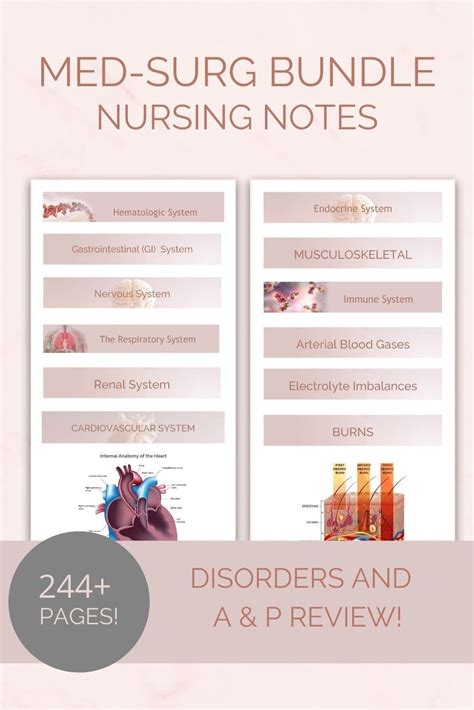 Med Surg Study Guide Bundle Nursing Notes 280 Pages Ekgs Etsy
