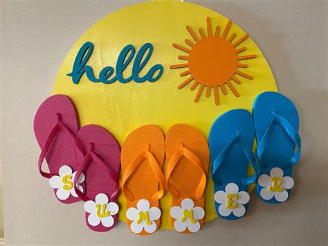 Hello Summer Flip Flop Door Hanger Etsy
