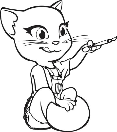 Talking Tom Drawing Coloring Page Free Printable Coloring Pages For Kids