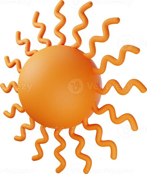 Orange Sun 3d Illustration 14019475 Png