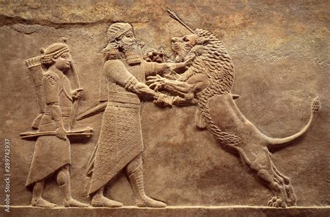 Assyrian Relief Of Royal Lion Hunt Babylonian And Sumerian Art