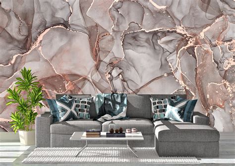 Grey Marble Wall Mural Wallpaper Wall Art Peel And Stick Self Etsy