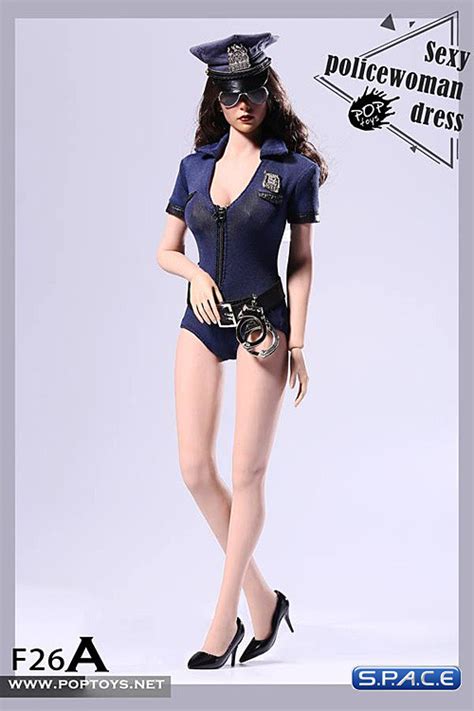 1 6 Scale Sexy Policewoman Cosplay Suit Blue