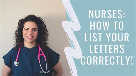 Nurses How To List The Letters After Your Name Youtube