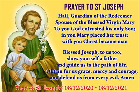 Prayer To St Joseph St Francis Xavier Church Udyavar