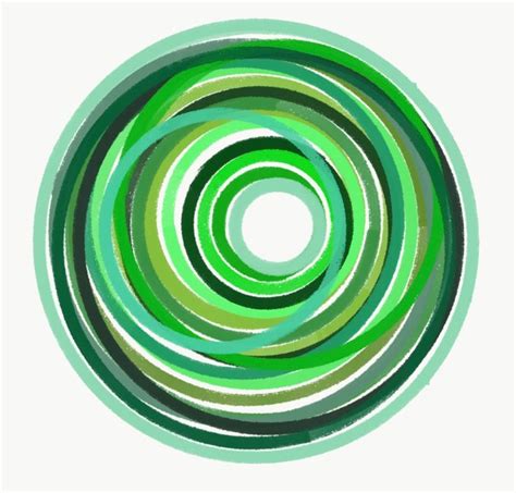 Green Circles Digital Watercolor Creative Gallery Ipad Art