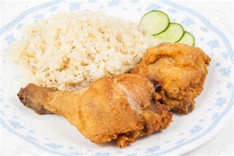 35006178 Fried Chicken Rice On Plate Stock Photo 1300×866
