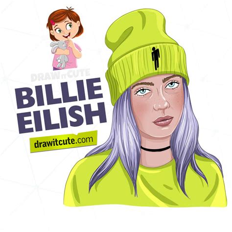 Adorable billie eilish drawing cartoon. How to draw Billie Eilish step-by-step | Drawing T by ...