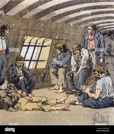 French Naval Prisoners Of War Kept On English Hulks Date Circa 1805