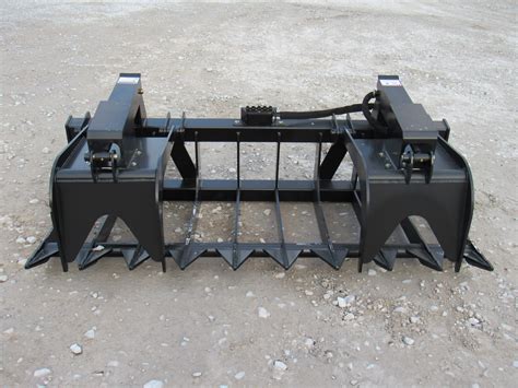 72″ Heavy Duty Dual Cylinder Root Bucket Grapple Attachment Fits Euro