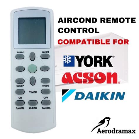 AIRCOND Remote Control ACSON DAIKIN YORK Shopee Malaysia