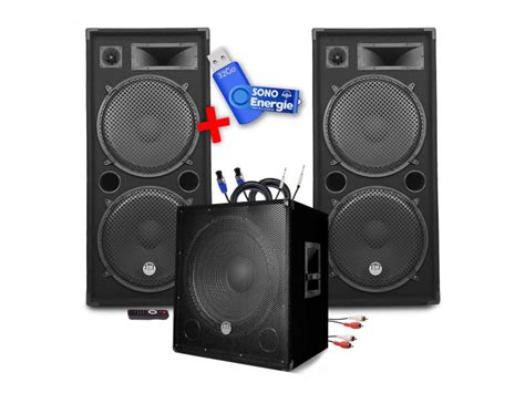 Pack sonorisation mega basses 3200w caisson subwoofer bi amplifié 18