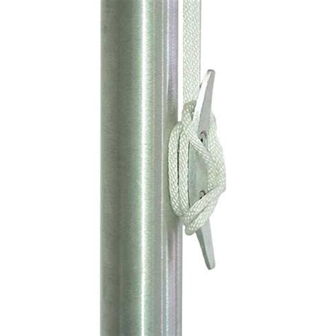 Clear Anodized Single Mast Nautical Flagpole With Yardarm And Gaff