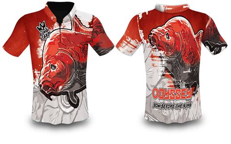Fishing Sublimation Design 20 Carp Shirt Red Odyssey Apparel