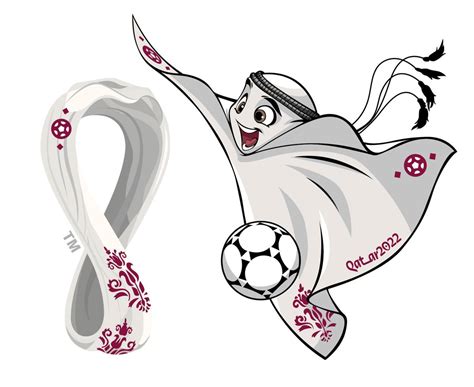 Mascota De La Copa Mundial De La Fifa Qatar 2022 Con Logotipo Oficial Símbolo Mondial Y Campeón