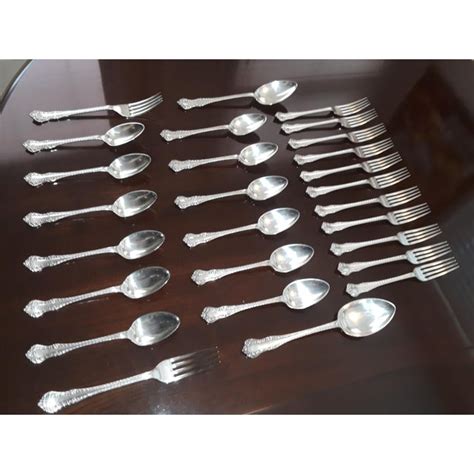 Sheffield Sterling Silver Antique Spoons And Forks Set Chairish